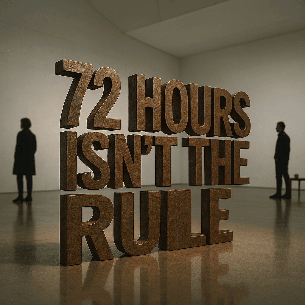 Image from Kyle Campbell's LinkedIn post: “The 72-hour rule works - until it doesn't”