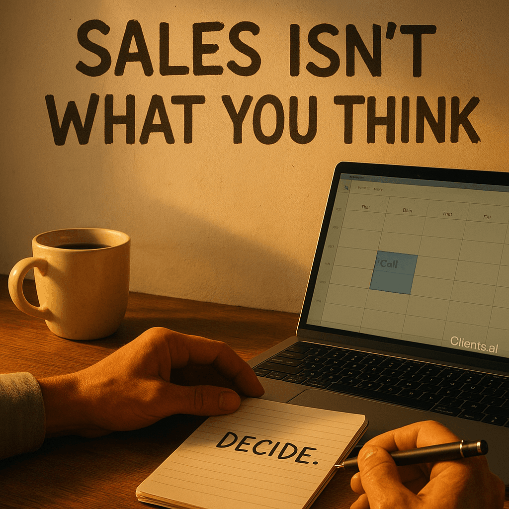 Image from Kyle Campbell's LinkedIn post: “You think sales is about scripts”