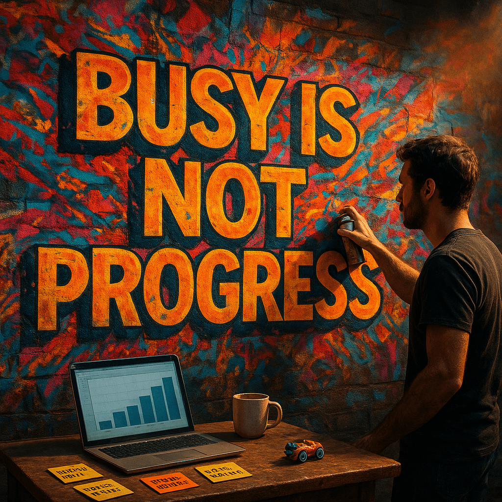 Image from Kyle Campbell's LinkedIn post: “3 things that look like progress but steal your time: 1) Daily branded posting that doesn'”